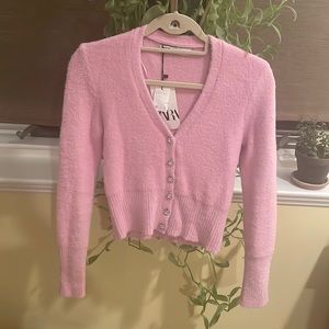 Zara *NWT* Pink Super Soft Cropped Cardigan